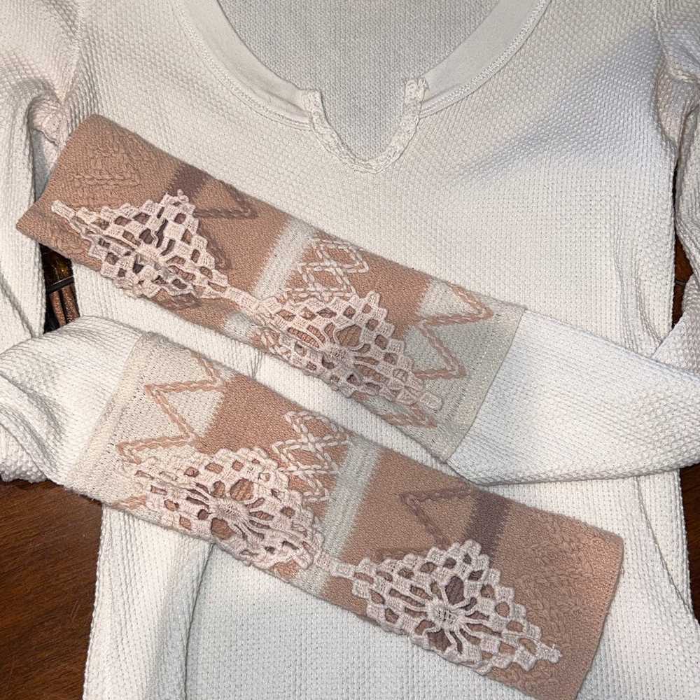 Free People Ivory Kombucha Cuff Thermal XS - image 1