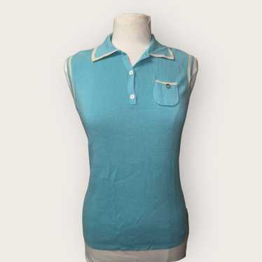 Izod Vintage IZOD Baby Blue Ladies Golf Top - image 1