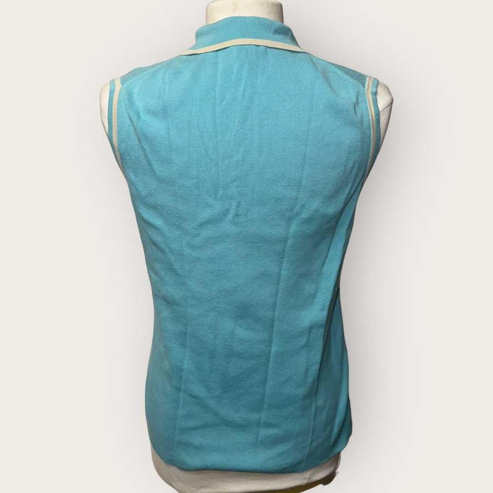 Izod Vintage IZOD Baby Blue Ladies Golf Top - image 3