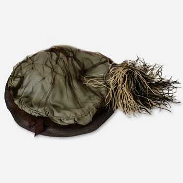 Antique Merry Widow Hat, Ostrich Plumes | Edwardi… - image 1