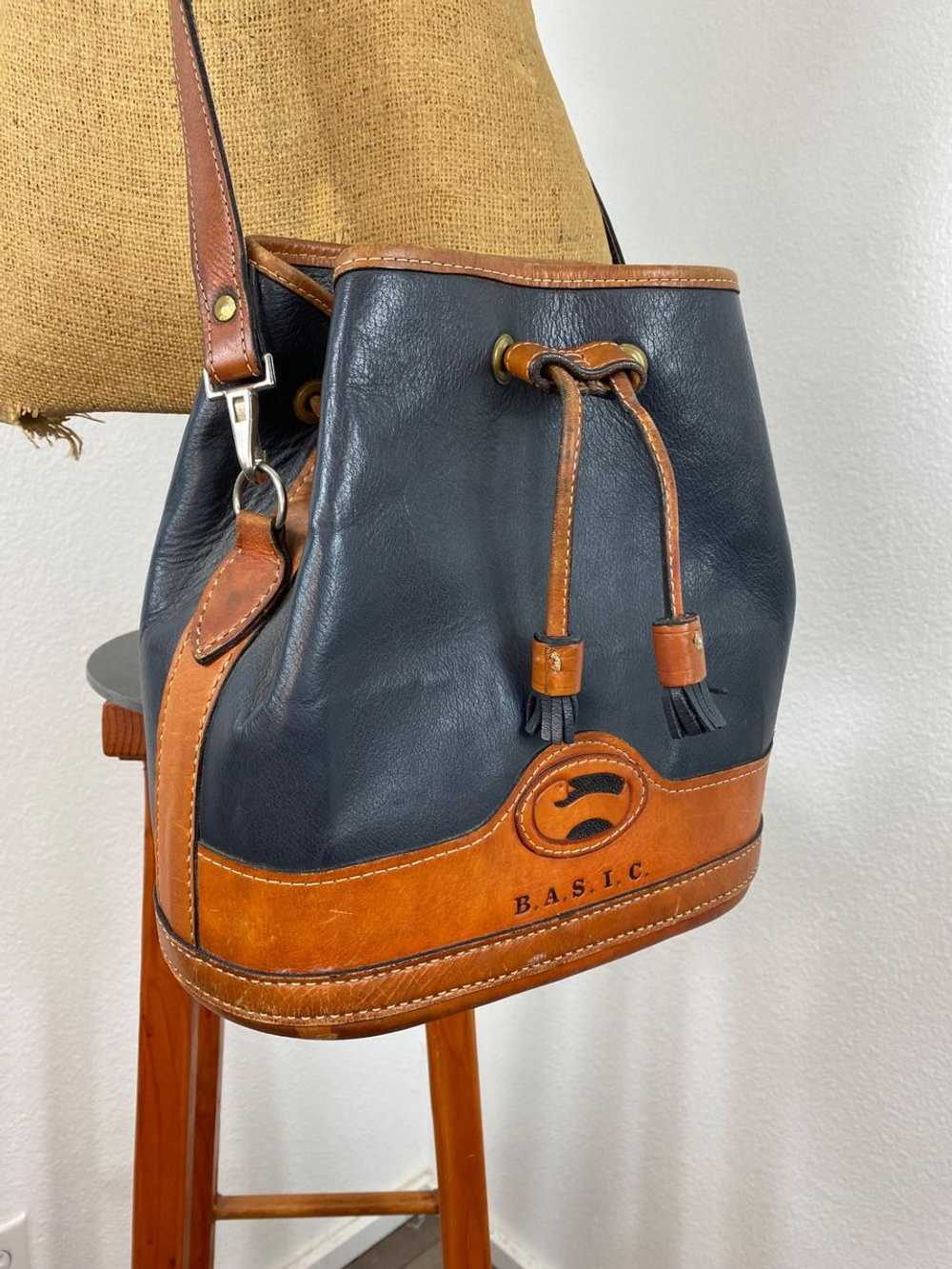 B.A.S.I.C. Vintage Classic Leather Bucket Bag |… - image 1