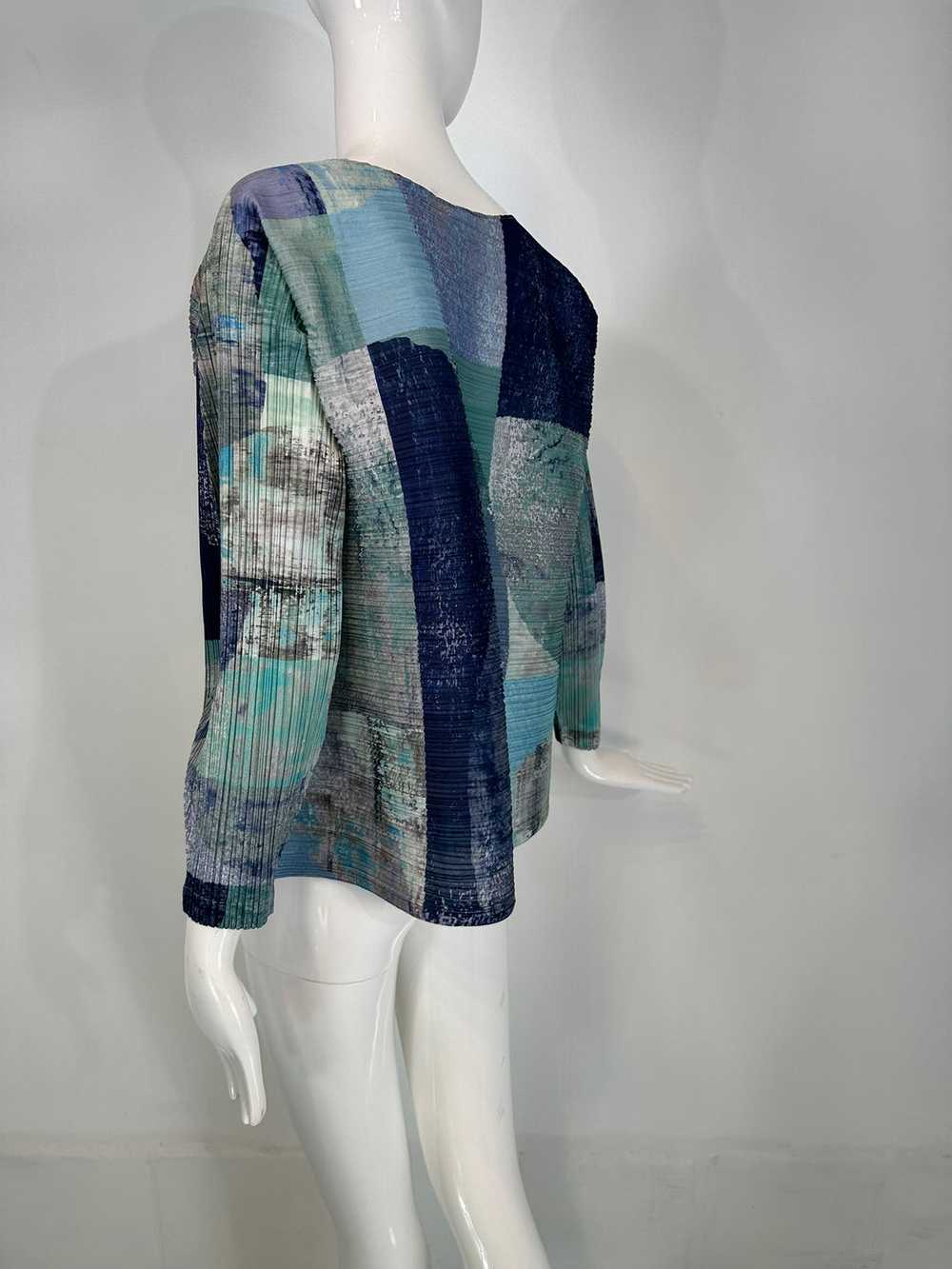 Issey Miyake Pleats Please Blue Grey Modernist Lo… - image 5