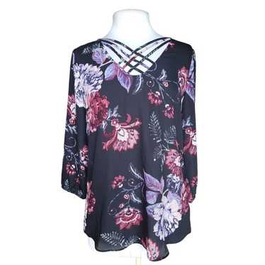 Maurices | Women's Black Floral Crisscross Front … - image 1