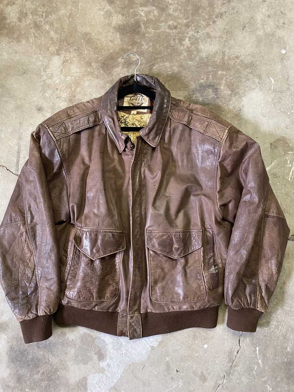 Other Leather bomber jacket paired with free Burb… - image 2