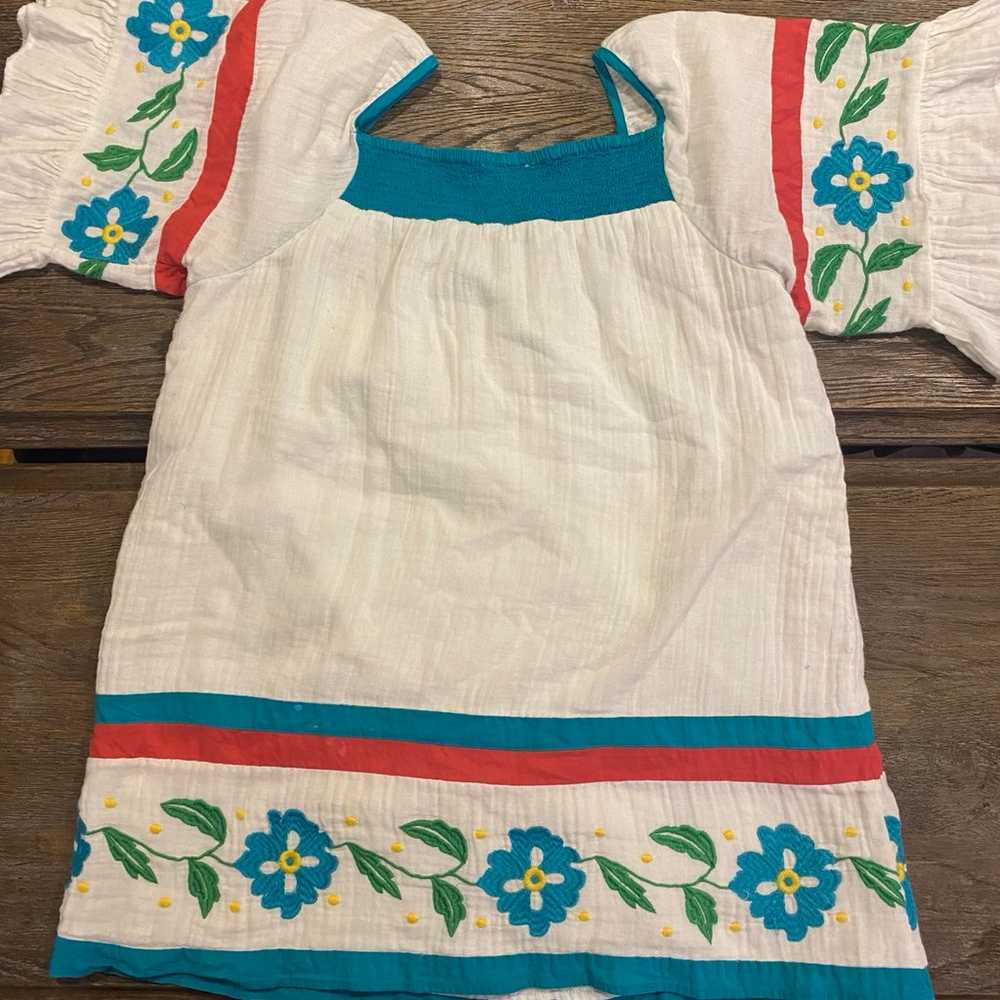 Embroidered Peasant style top, Size 10 - image 3