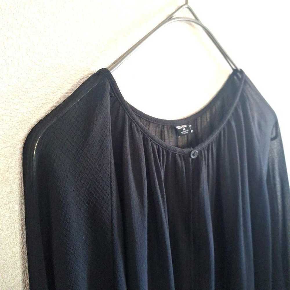 Excellent Condition Uniqlo Sheer Blouse Size M Bl… - image 3