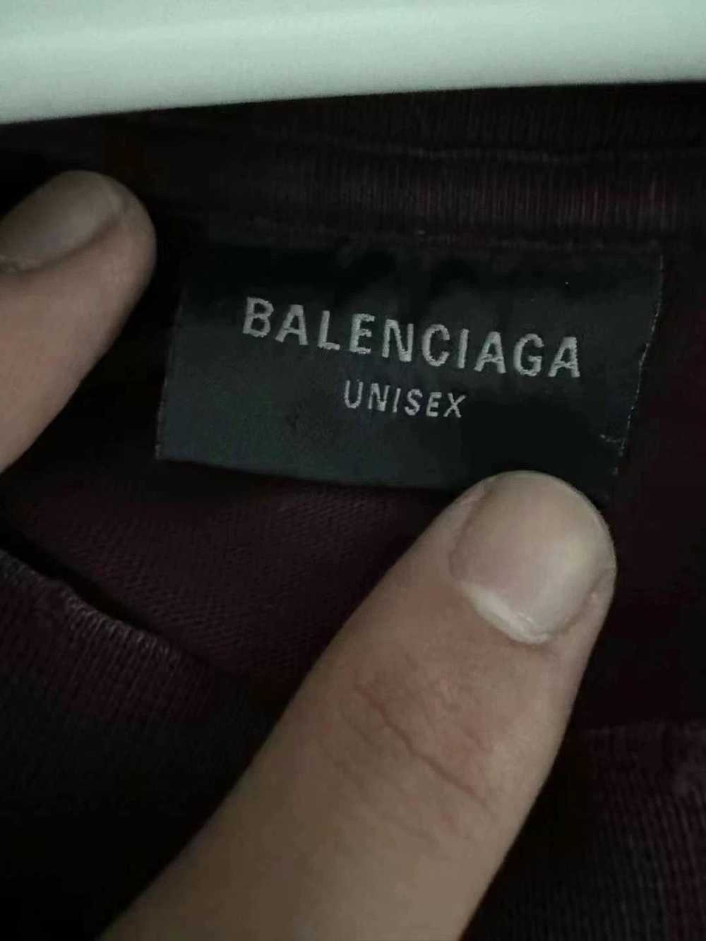 Balenciaga Balenciaga wine red tape short sleeved… - image 3