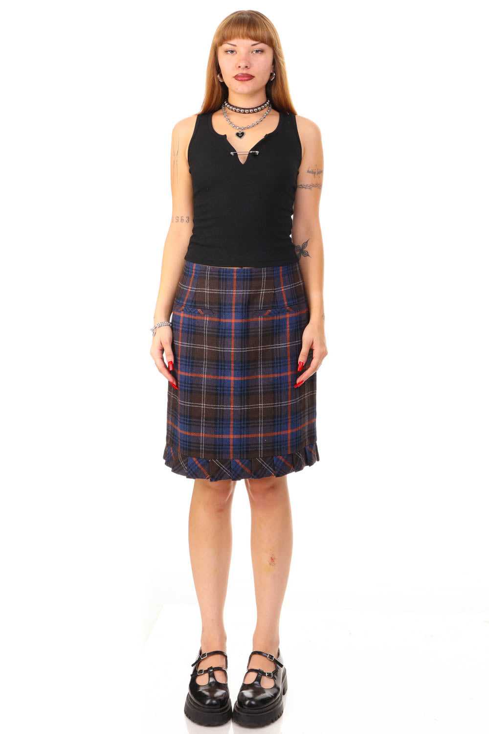 Vintage Y2K Cabi Plaid Midi Skirt - M - image 2