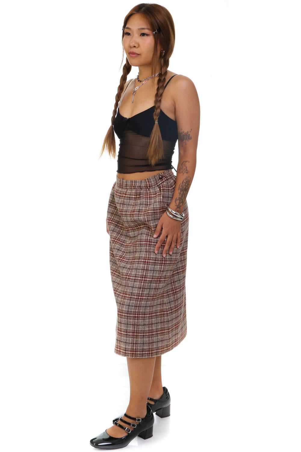 Vintage 90's Pendleton Plaid Wool Skirt - S - image 4