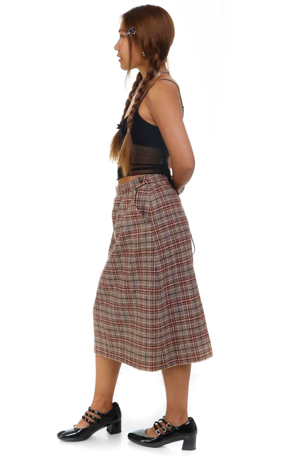 Vintage 90's Pendleton Plaid Wool Skirt - S - image 5