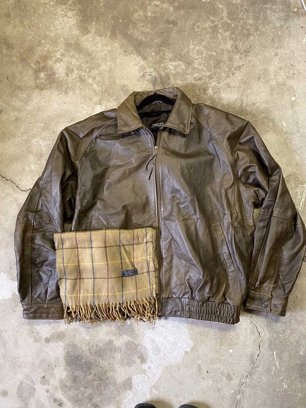 Other Leather bomber jacket paired with free Burb… - image 1