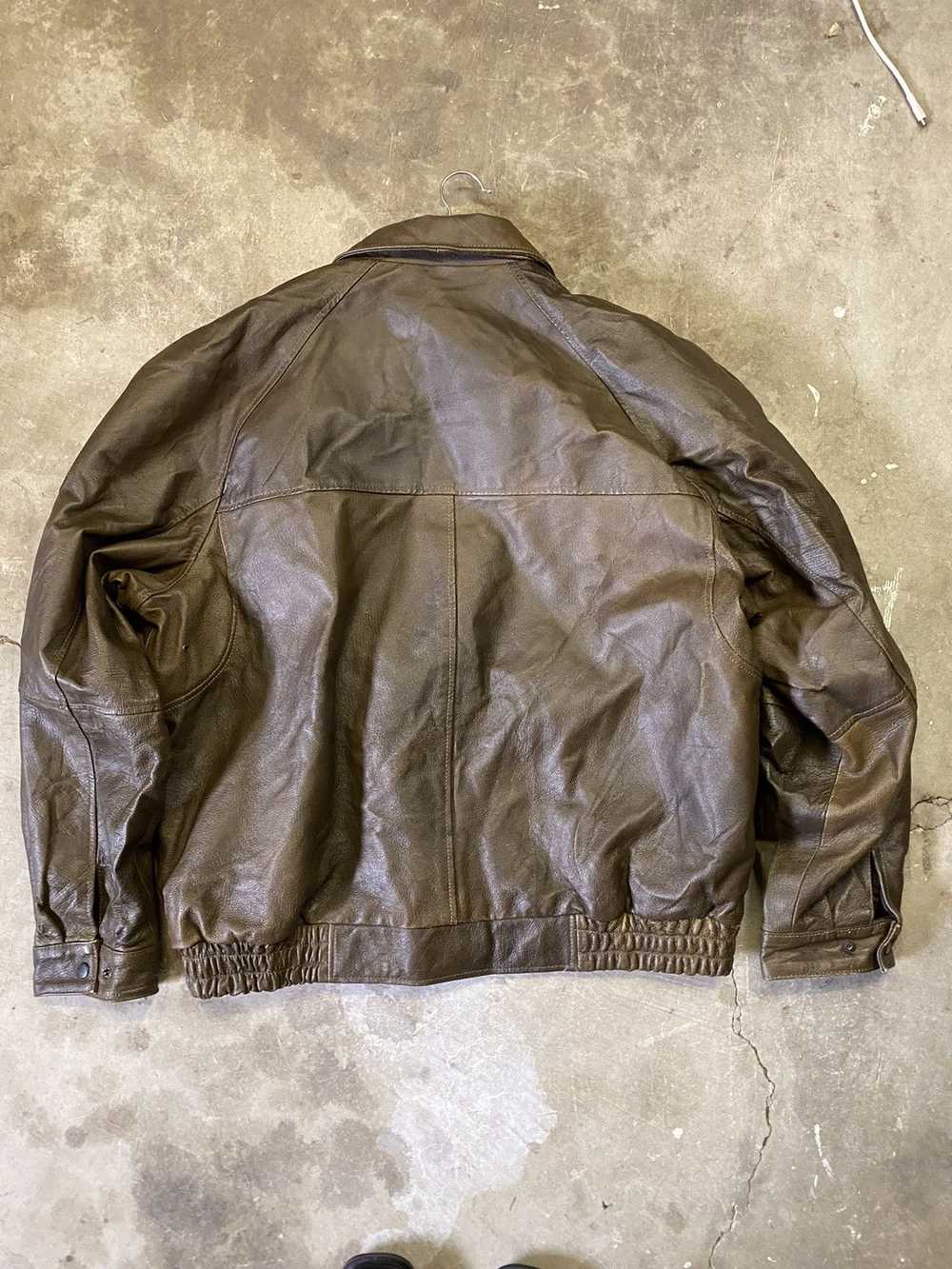 Other Leather bomber jacket paired with free Burb… - image 3