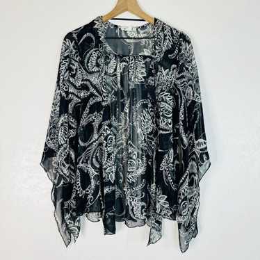 One World | black and white paisley print kimono … - image 1