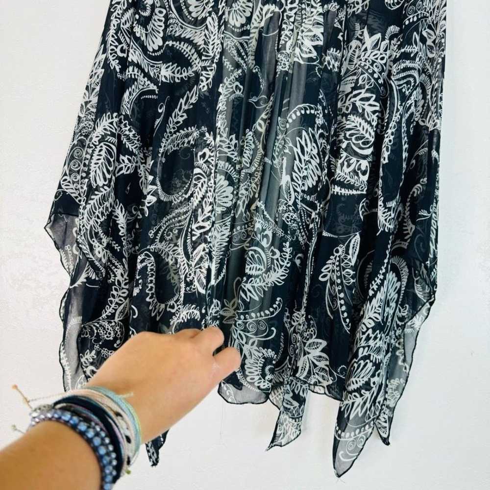 One World | black and white paisley print kimono … - image 4