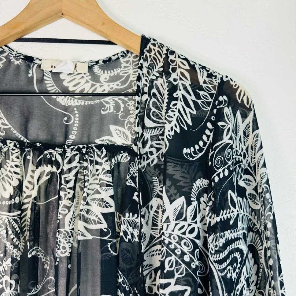 One World | black and white paisley print kimono … - image 5