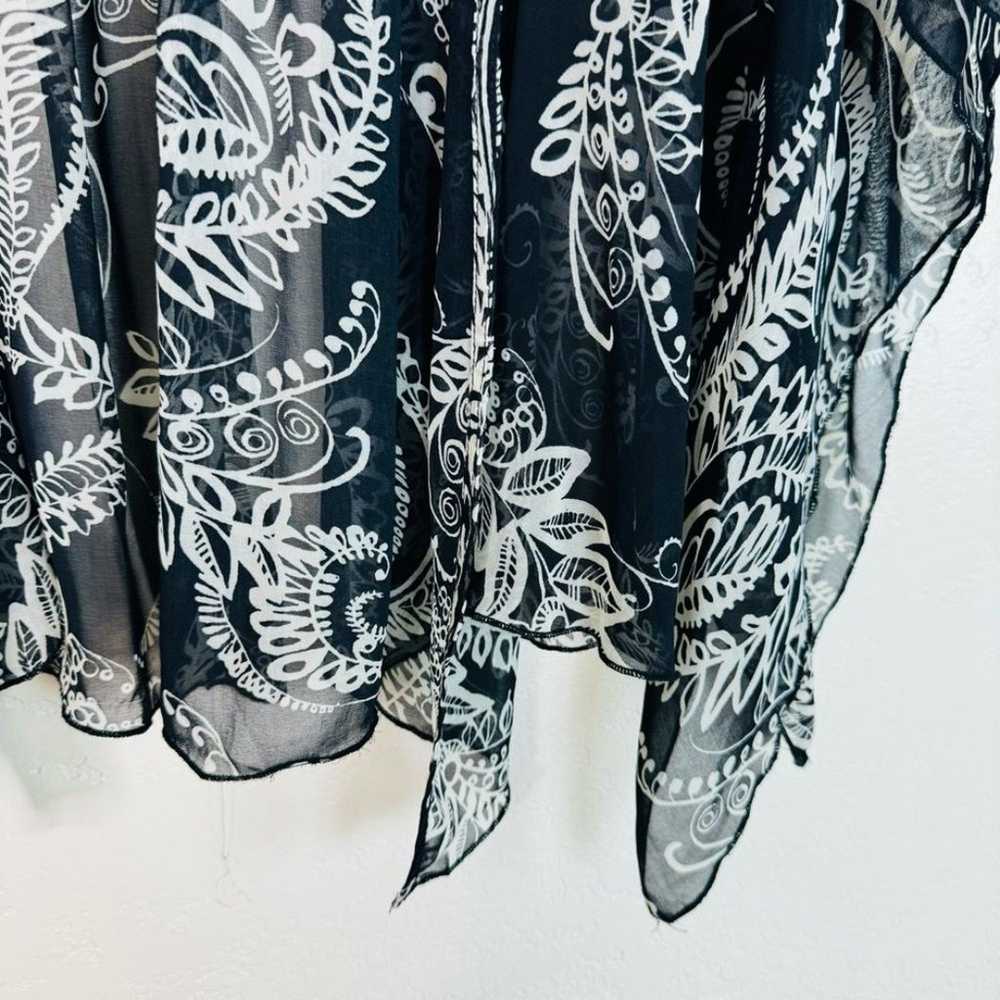 One World | black and white paisley print kimono … - image 7