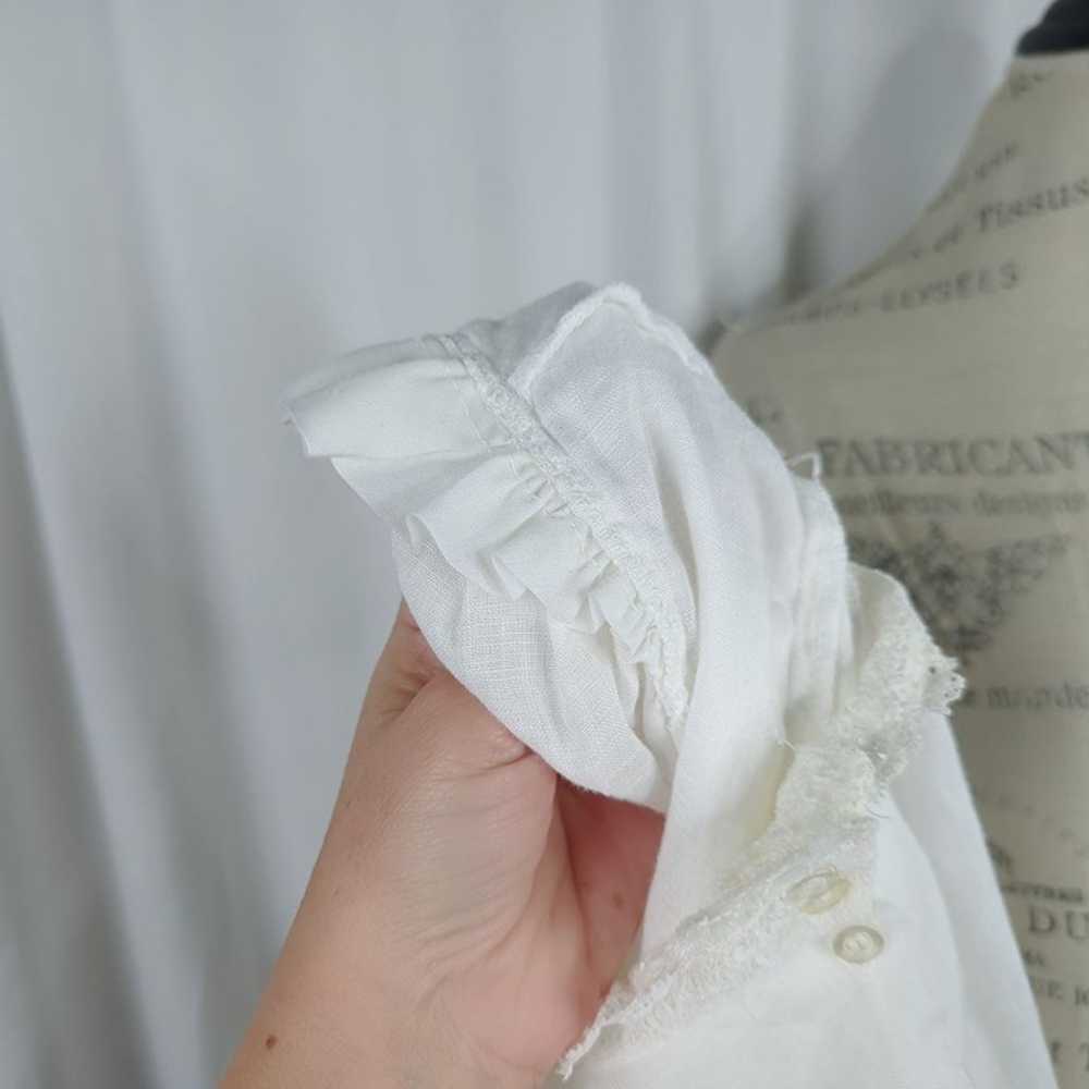 Vintage Victorian Lolita White Blouse Small 4 Lace - image 11