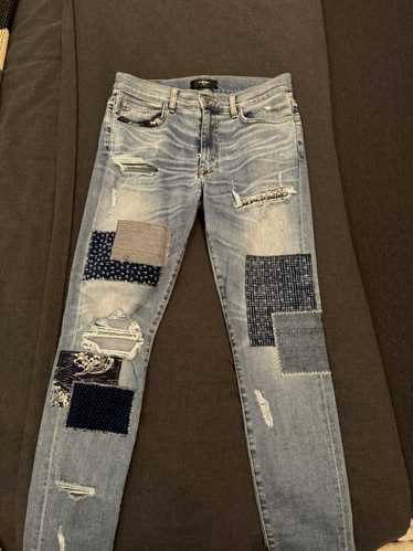 Amiri amiri japanese repair rosebowl jeans patchwo