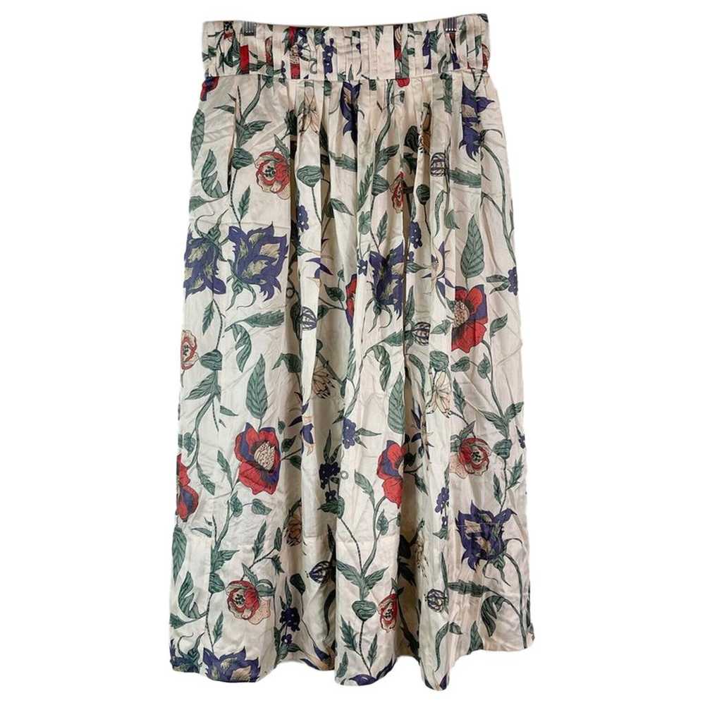 Non Signé / Unsigned Silk mid-length skirt - image 1