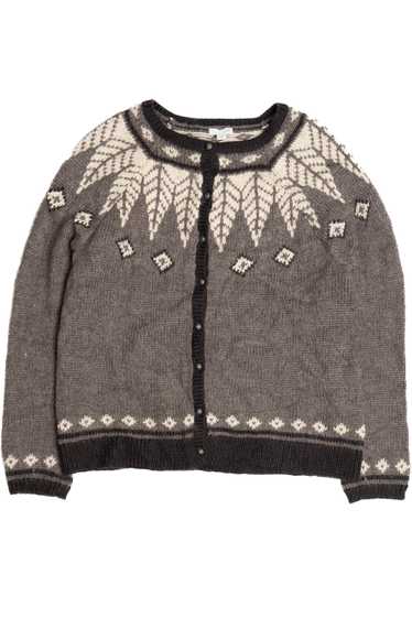 Skovhuus Italian Knit Fair Isle Cardigan Sweater online Size Large