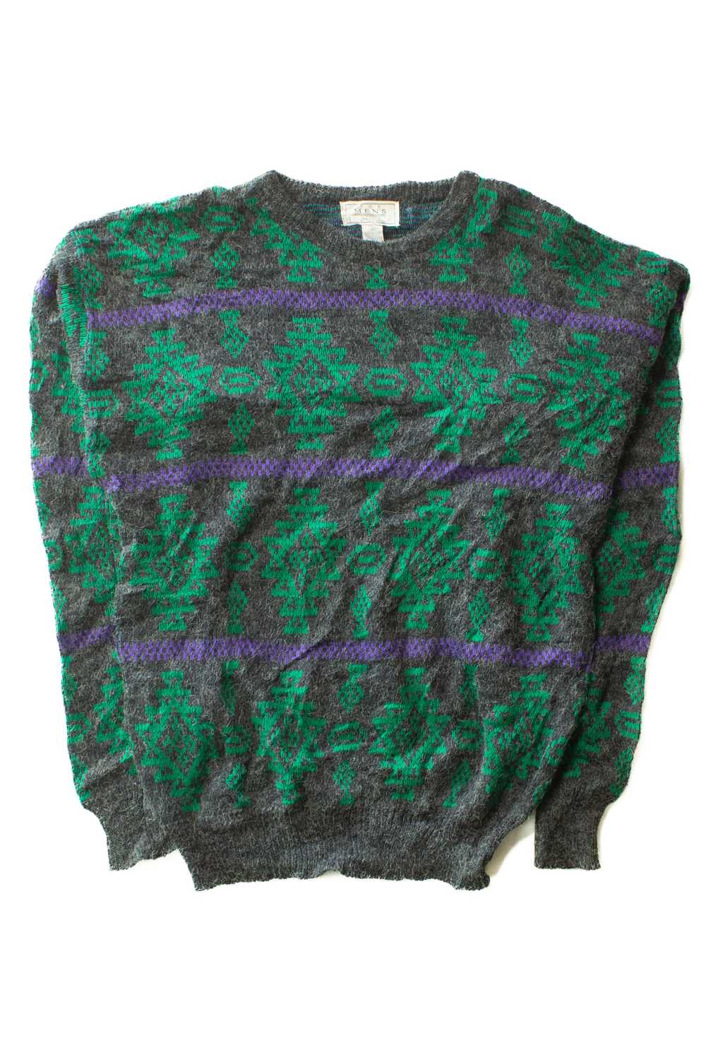 Vintage Green & Purple Sears 80s Sweater (1990s) - image 1