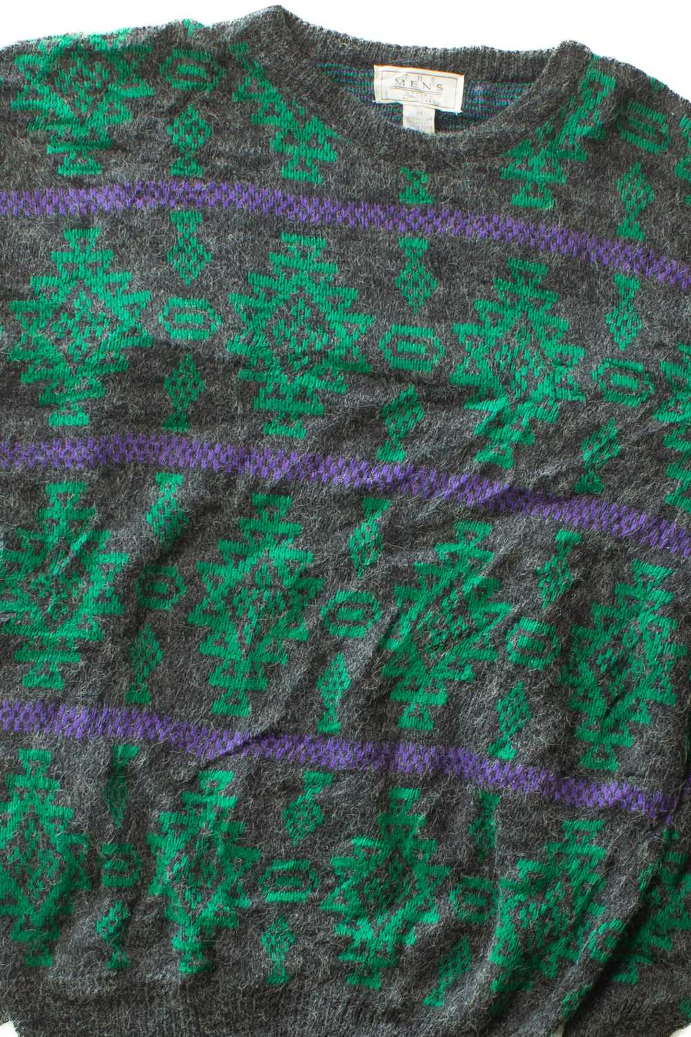 Vintage Green & Purple Sears 80s Sweater (1990s) - image 2