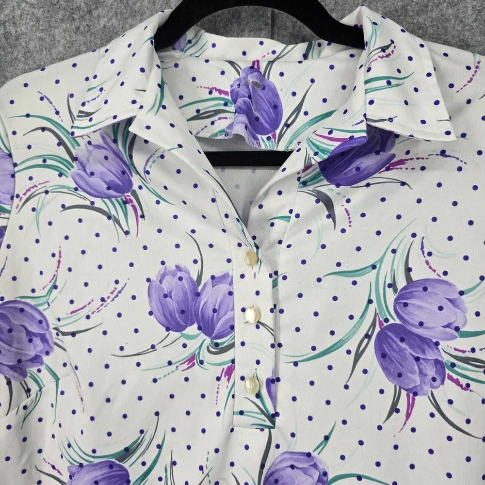 Vintage Homemade Floral Print Shirt Women 40" Bus… - image 4