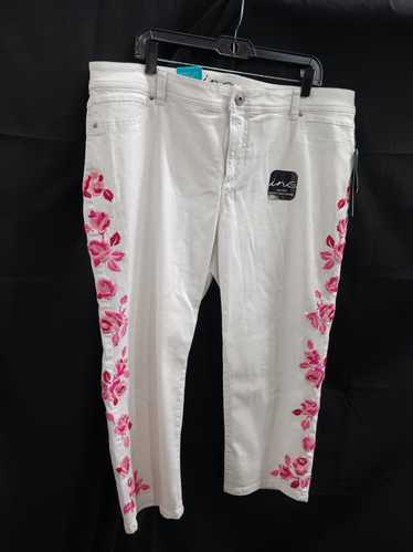 INC International Concepts INC White Denim Pink Fl