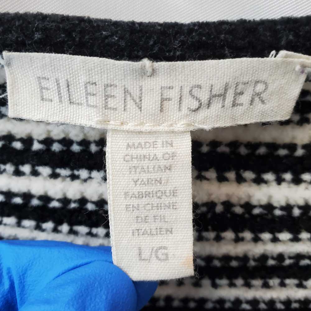 Eileen Fisher Black & White Striped Knit Cotton S… - image 2