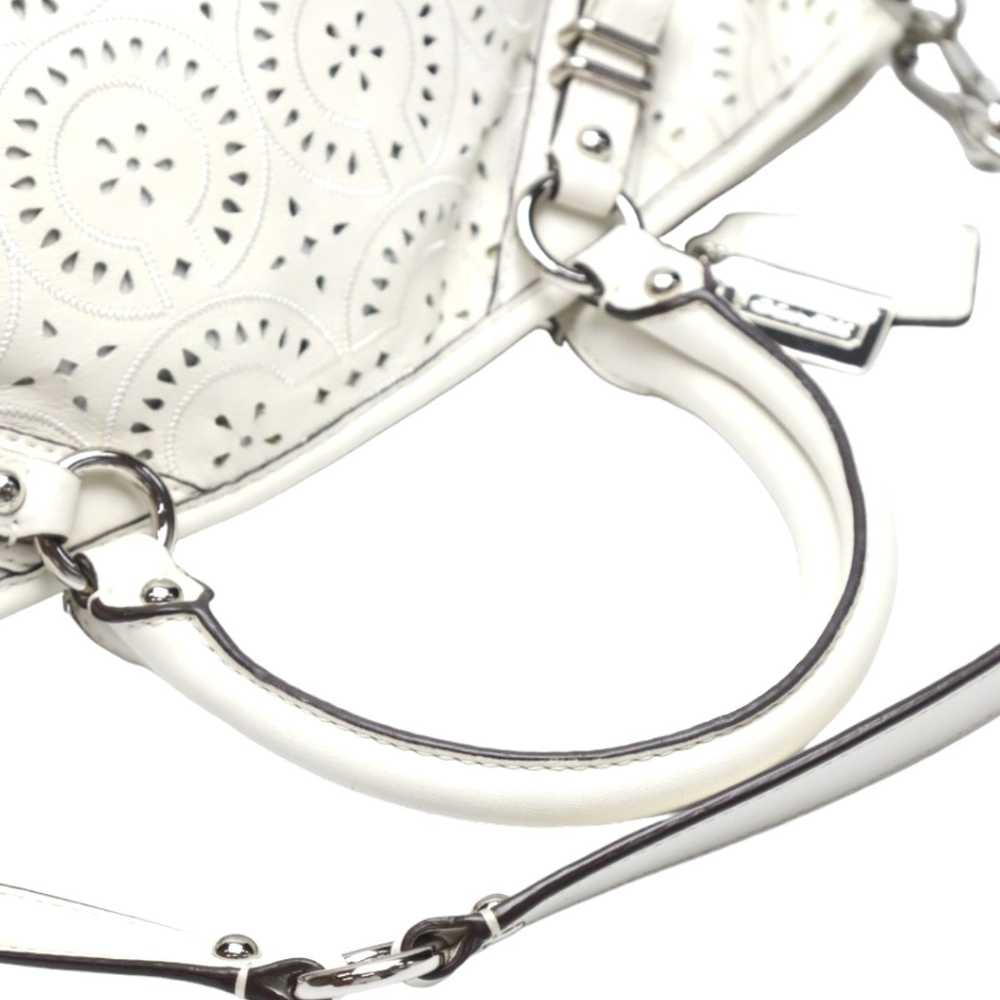 COACH Handbag 16997 leather white Madison Punchin… - image 10