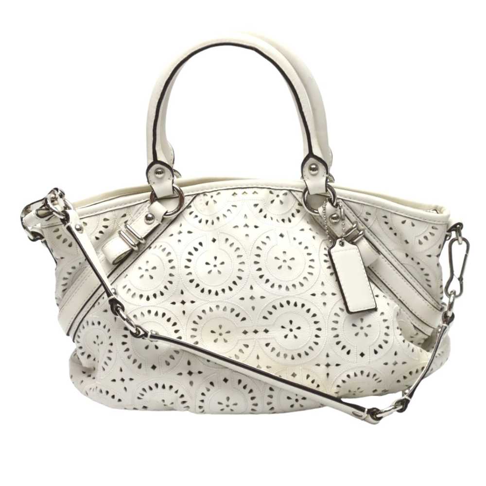 COACH Handbag 16997 leather white Madison Punchin… - image 1