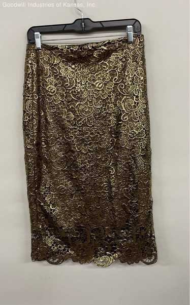 White House Black Market Gold Lace Skirt - Size 6