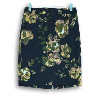 Women's J.Crew Navy Floral Straight & Pencil Size… - image 1