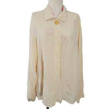 Women's Vintage Austin Reed 100% Silk Blouse Butto