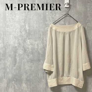 M-PREMIER Roll Collar Seven Quarter Sleeve Blouse… - image 1