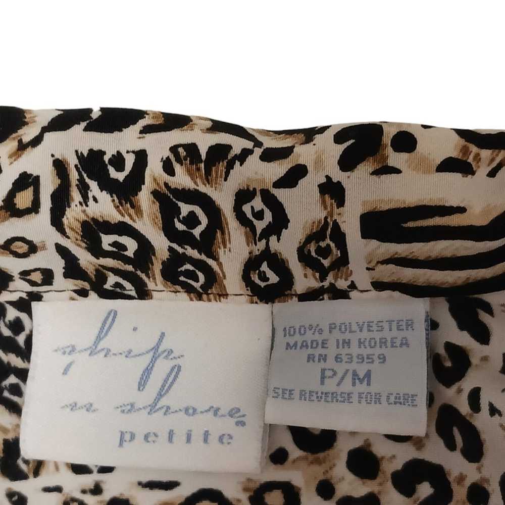 Y2K Vnt Blouse Fancy Sz M Petite Silky Leopard An… - image 9