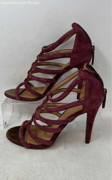 Coach Womens Lavania Burgundy Suede Open-Toe Stil… - image 1