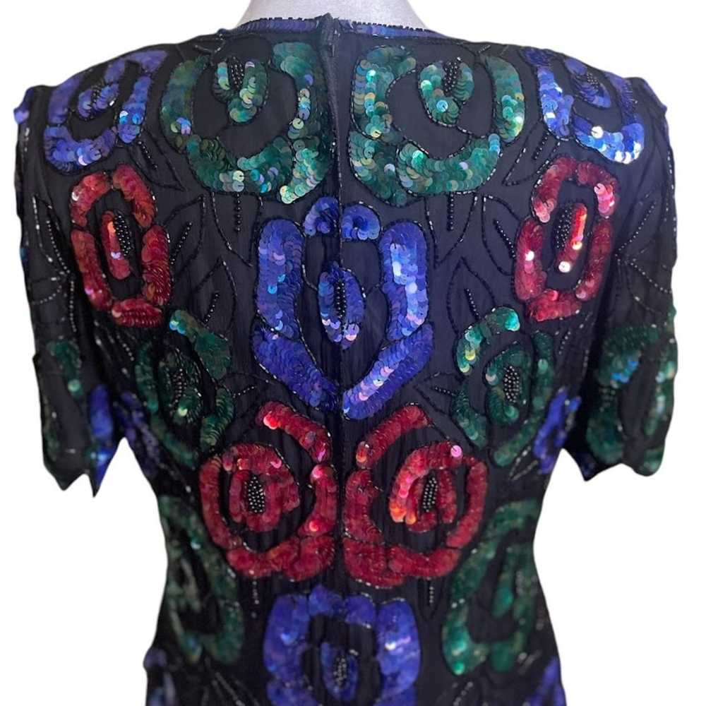 Stenay Vintage 100% Silk Beaded Blouse Size Medium - image 6