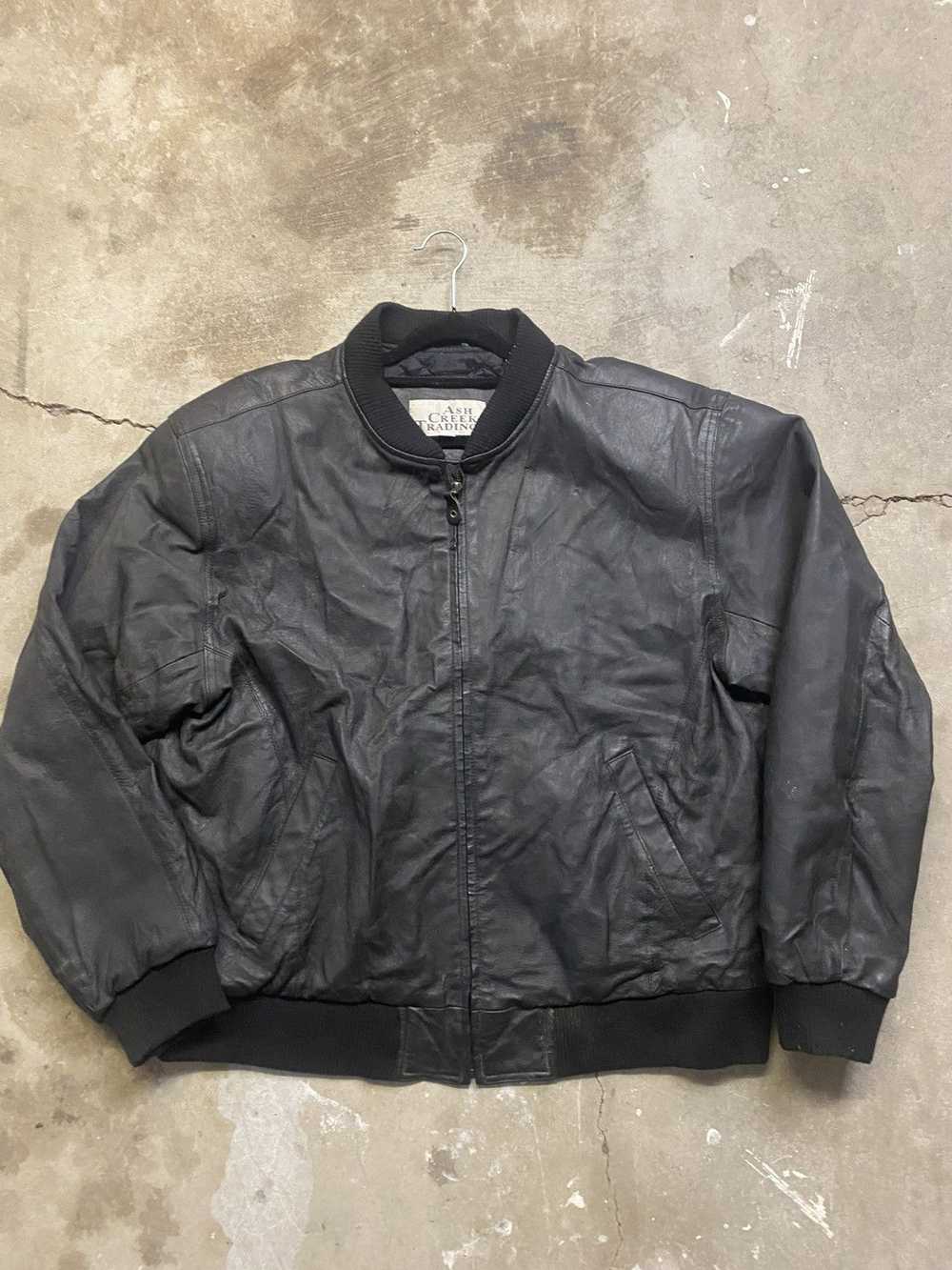 Other Leather bomber jacket paired with free Burb… - image 2