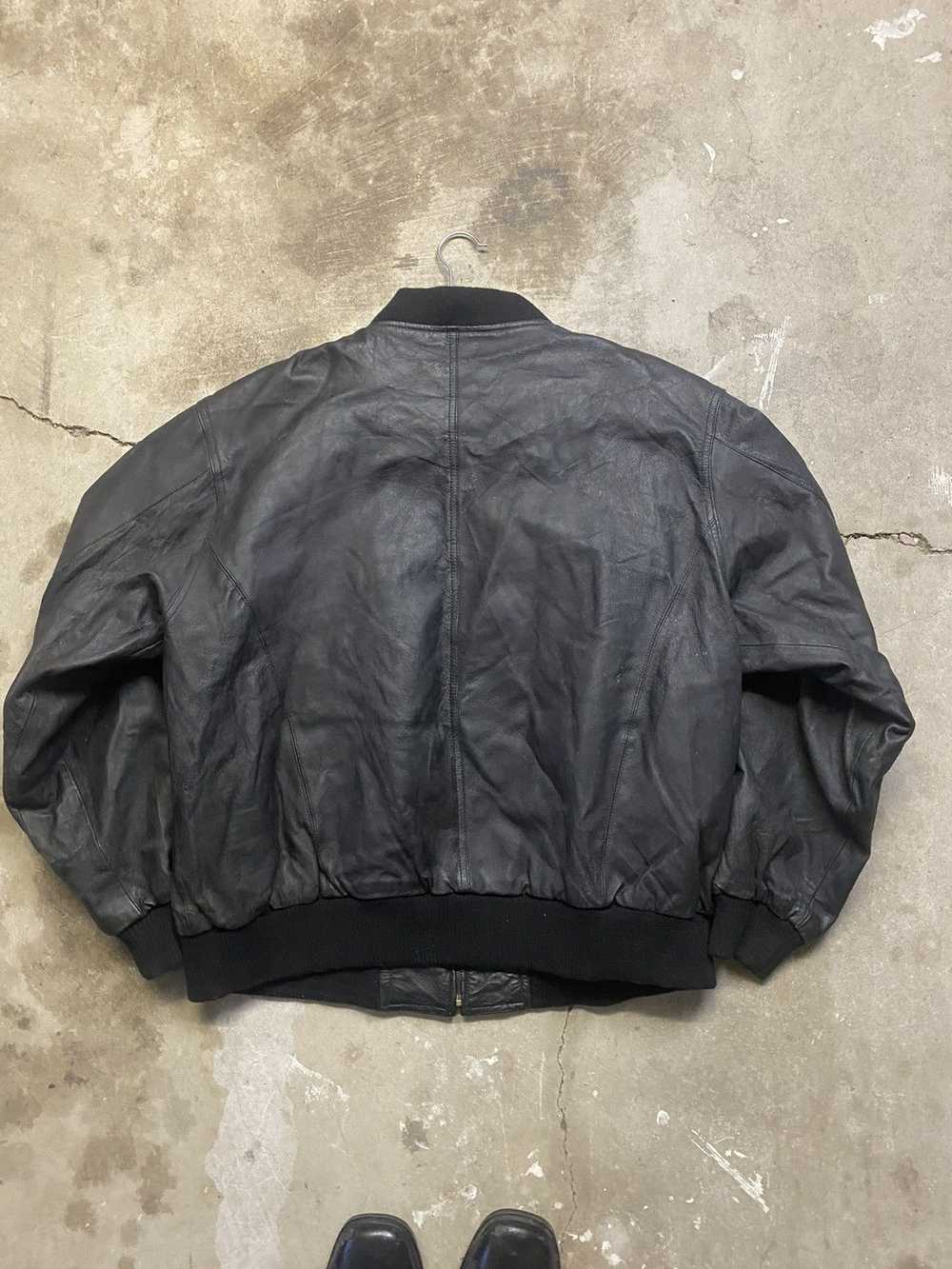 Other Leather bomber jacket paired with free Burb… - image 4