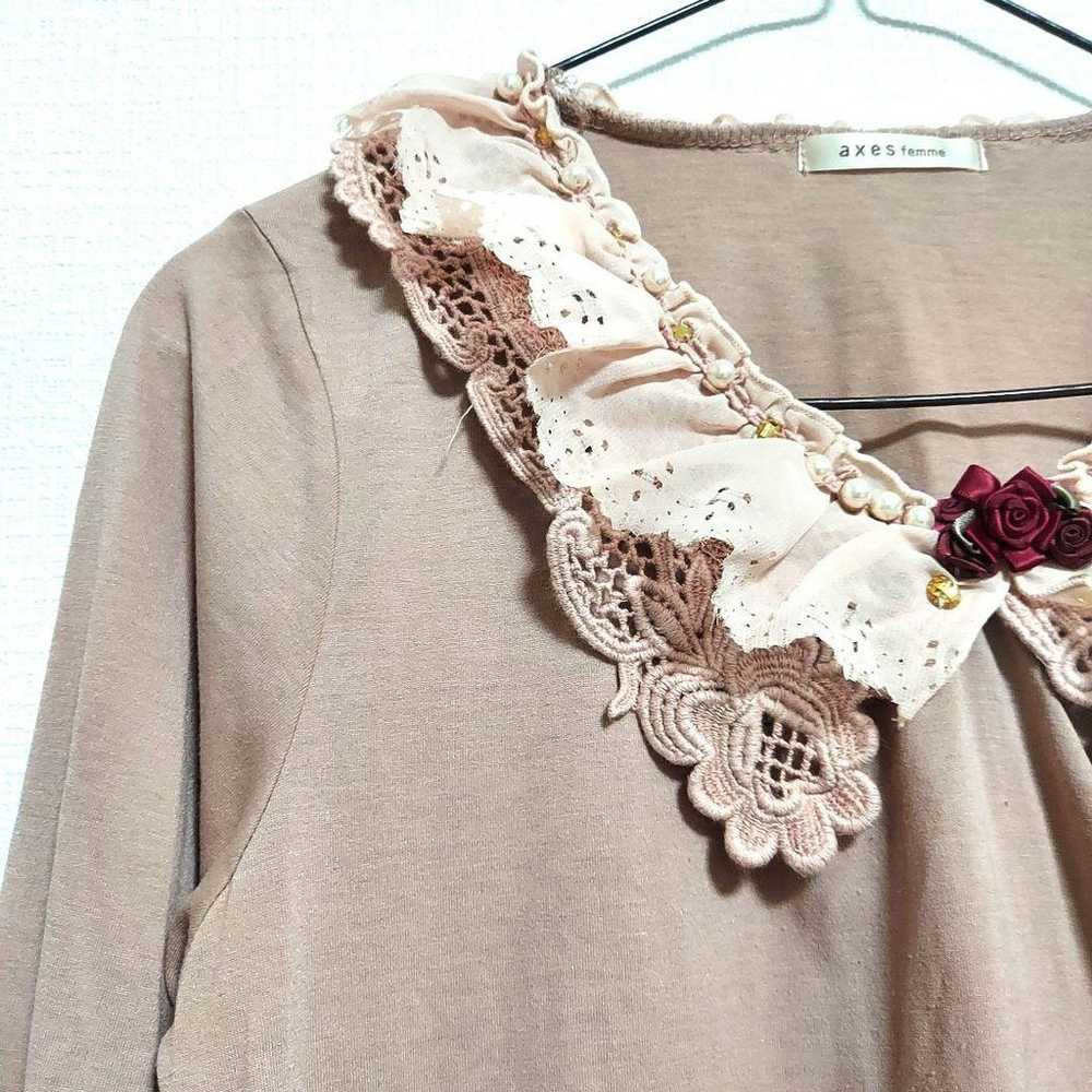 axes femme muted pink frill rose cute long sleeve… - image 3