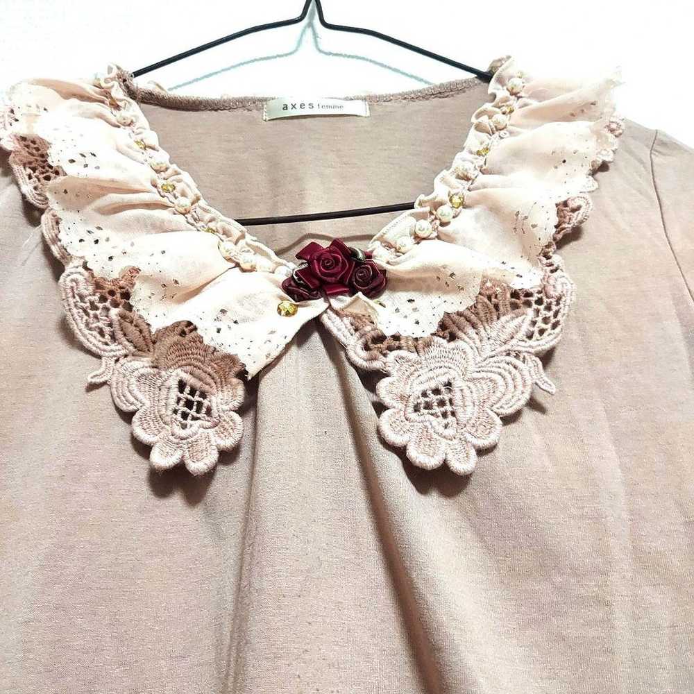 axes femme muted pink frill rose cute long sleeve… - image 5