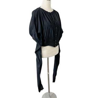 Jean Paul Gaultier GIBO Cropped Black Silk Top Vi… - image 1