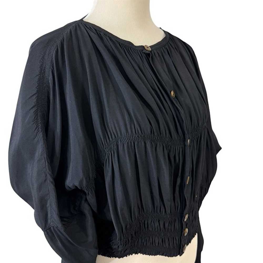 Jean Paul Gaultier GIBO Cropped Black Silk Top Vi… - image 2