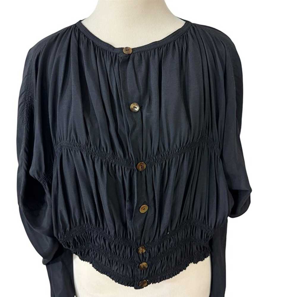 Jean Paul Gaultier GIBO Cropped Black Silk Top Vi… - image 3