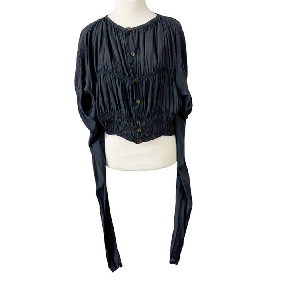 Jean Paul Gaultier GIBO Cropped Black Silk Top Vi… - image 4