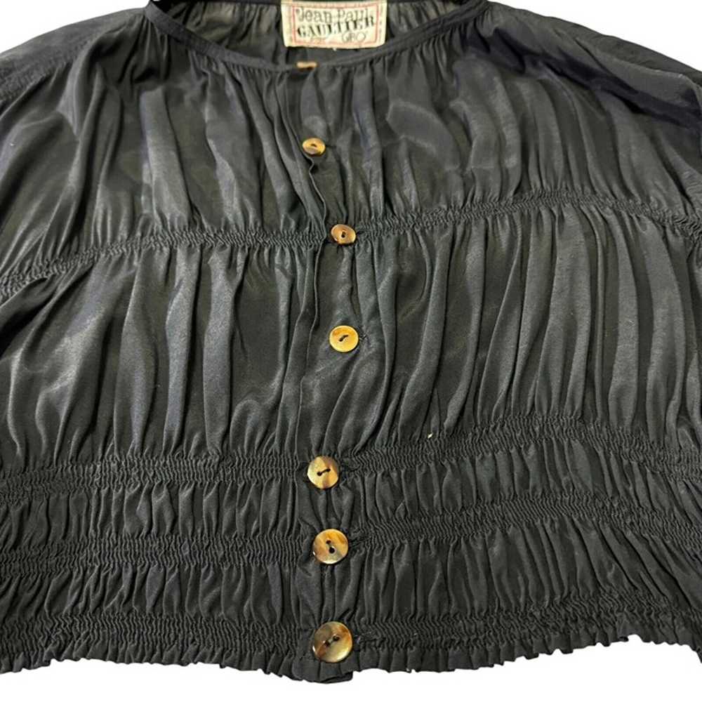 Jean Paul Gaultier GIBO Cropped Black Silk Top Vi… - image 8