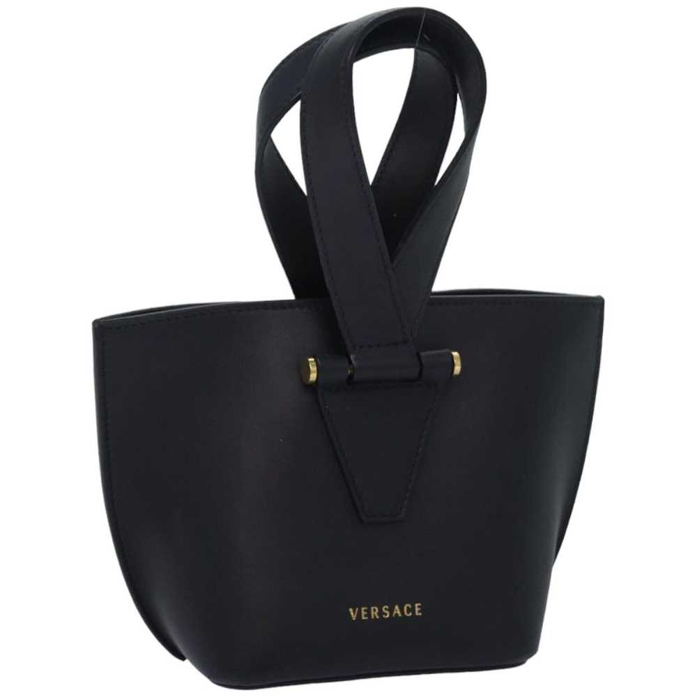 Versace Virtus Black Leather Handbag (Pre-Owned) - image 2