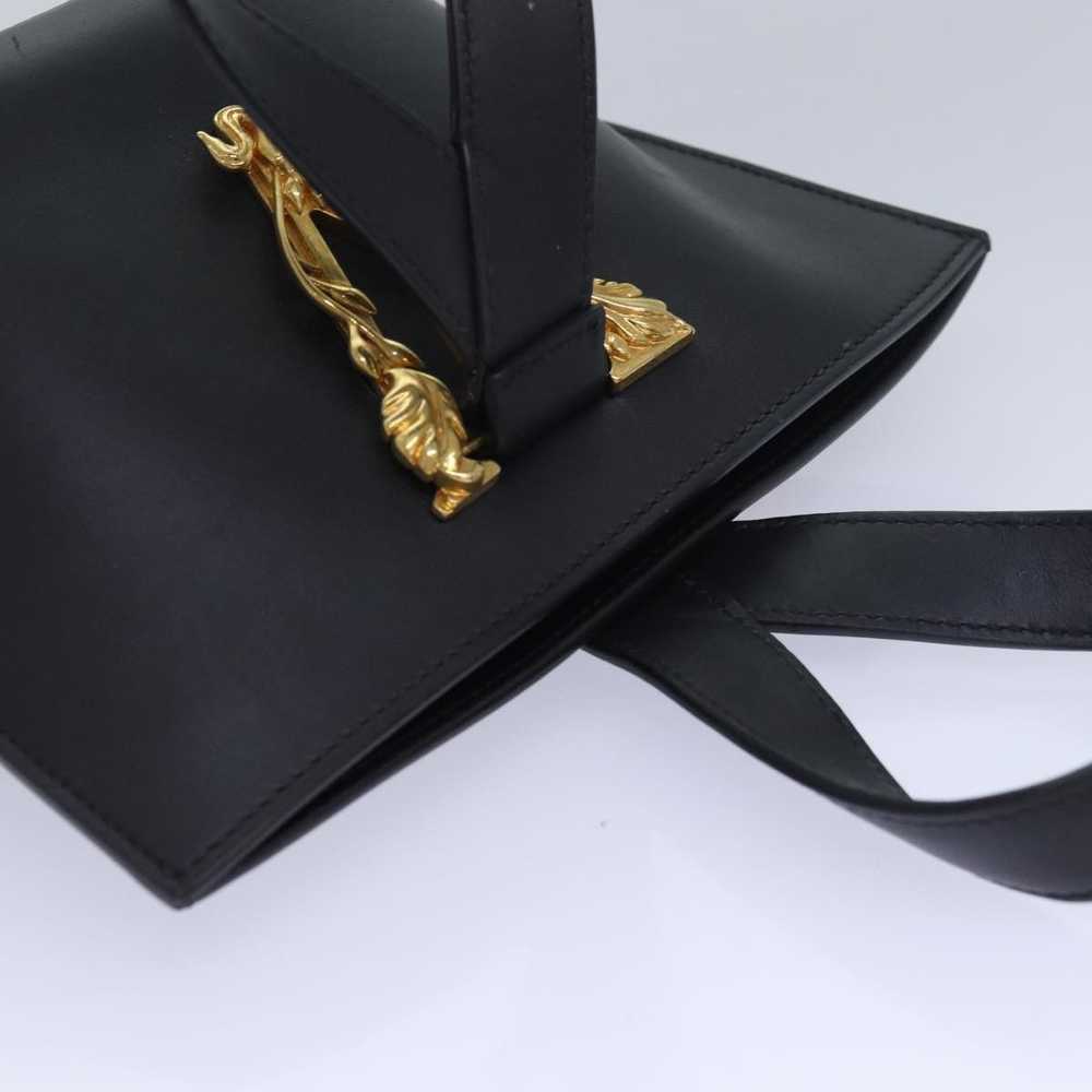 Versace Virtus Black Leather Handbag (Pre-Owned) - image 4