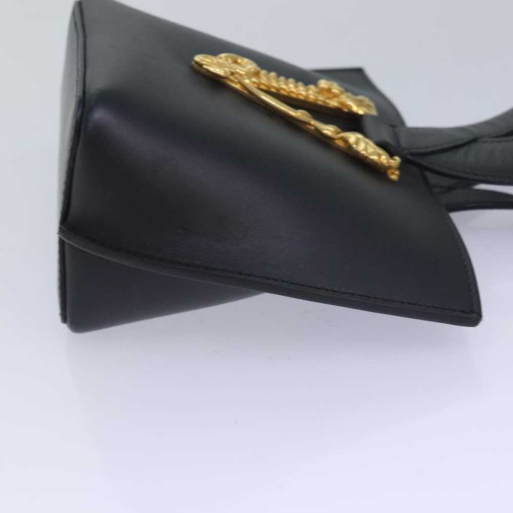 Versace Virtus Black Leather Handbag (Pre-Owned) - image 9